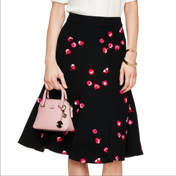 kate spade Dresses & Skirts - KATE SPADE Falling Florals Skirt Black Red Pink 6